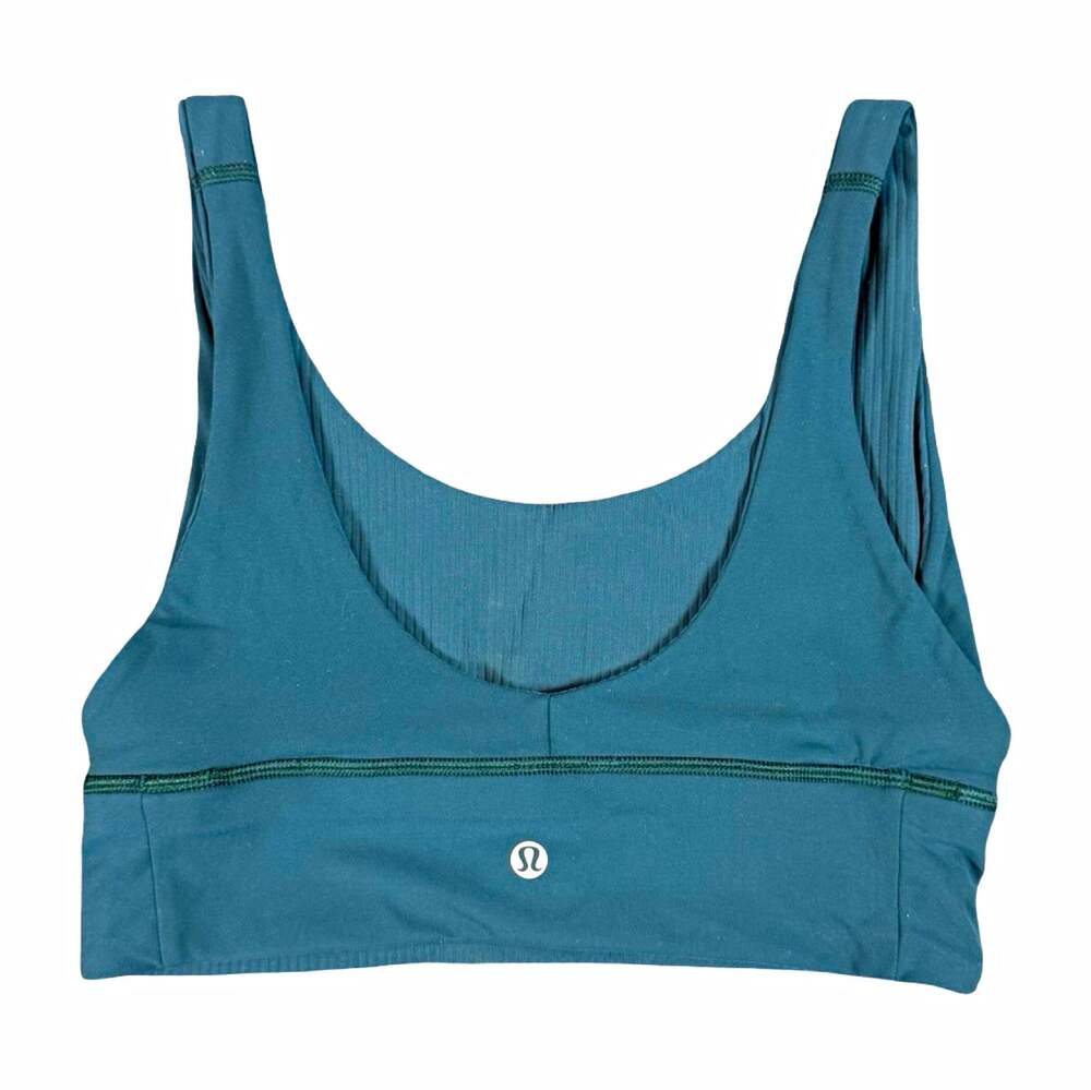 lululemon Women's Blue Pullover Wireless Sports Bra Logo Solid Size 6